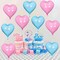 Pink Blue Heart Foil Balloons, 18Inch Gender Reveal Party Decorations, Pastel Blue and Baby Pink Heart Shape Mylar Balloon for Girls or Boys Baby Shower Birthday Wedding Bridal Shower Party Supplies